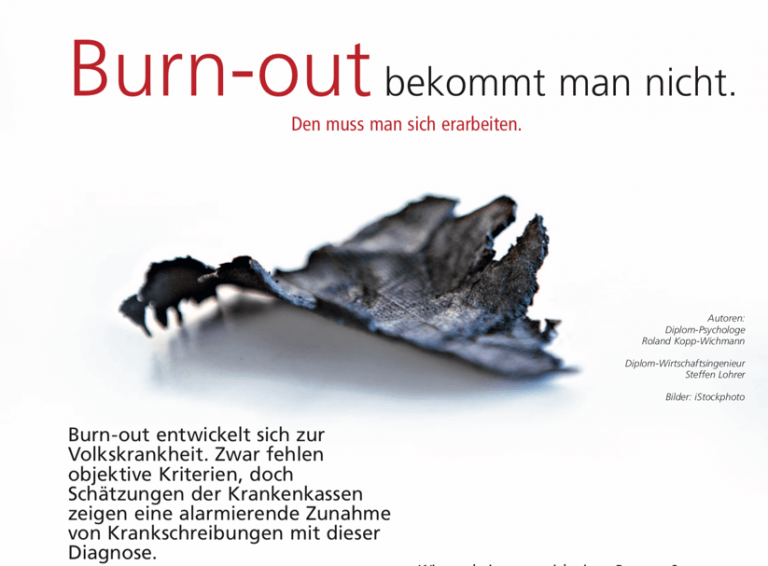 Burnout Artikel im Topmagazin